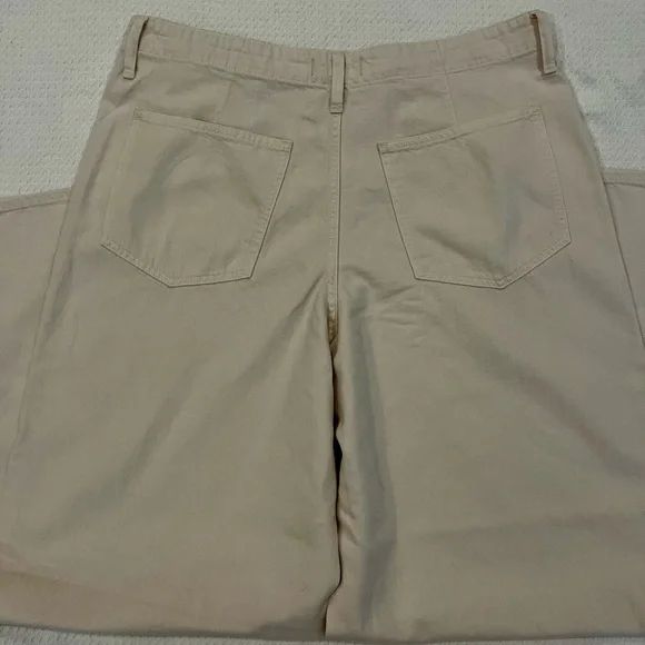 NWT Madewell Wide Sweep Trousers Minimalist Wide Leg Cream Denim Jeans 33 FLAW - Picture 3 of 15